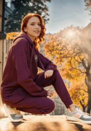 DILLON WOMENS JOGGER SET ELDERBERRY - Image 4