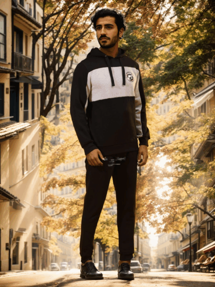 CRISTO MENS JOGGER SET EBONY GREY