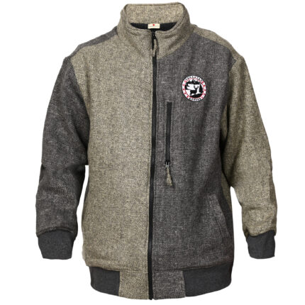 BALMORAL BLENDED WOOL COLLARED JACKET - CHARCOAL OLIVE - UNISEX